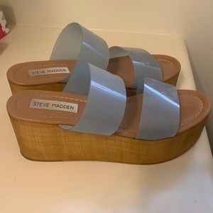 Steve Madden Blue Clear Platform “Confession”
